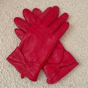 Red leather gloves